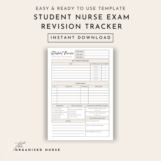 Student Nurse Exam Revision Tracker