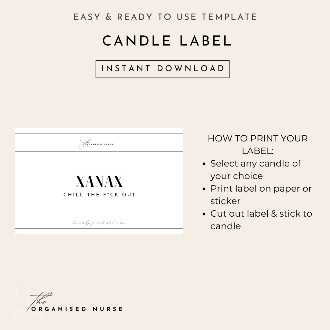 Candle Label Xanax