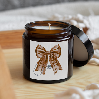 Candle Label 'Brown Bow & Stethoscope'