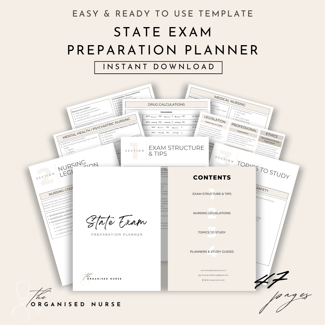 State Exam Preparation Planner for Nursing Students