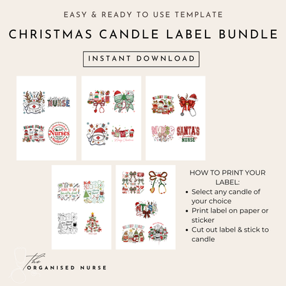 Christmas Candle Label Bundle