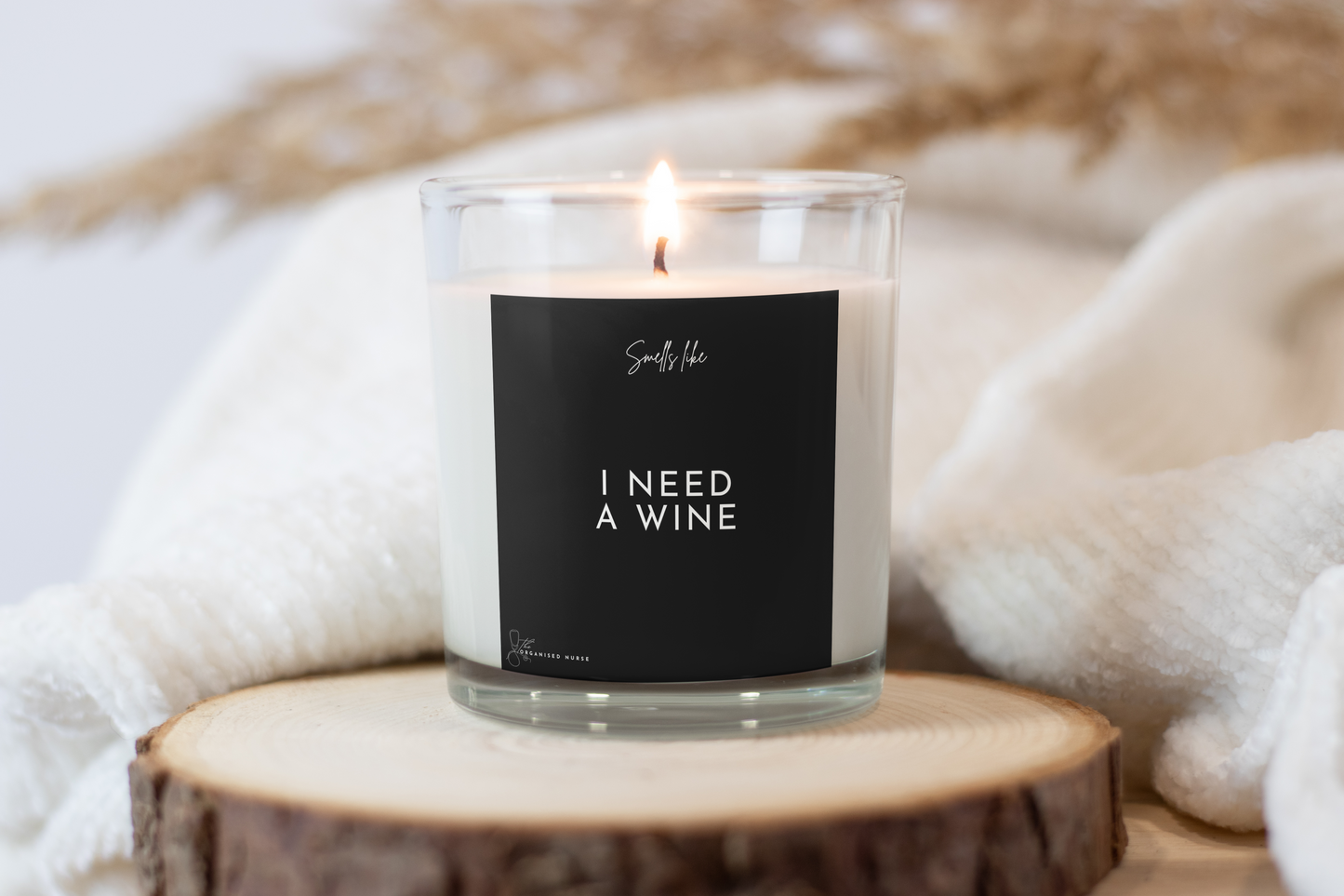 Candle Label 'I Need A Wine'