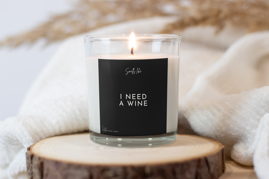 Candle Label 'I Need A Wine'