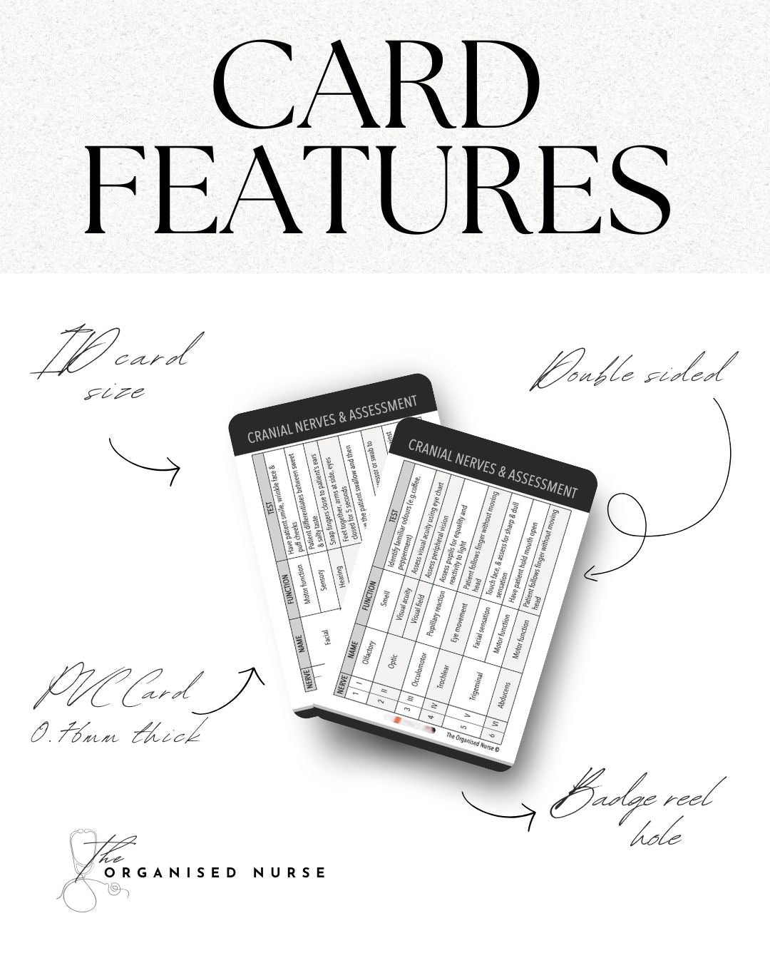 Cranial Nerves & Tests Reference Card